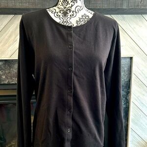Josephine Chaus Lightweight Black XL Button Down Sweater